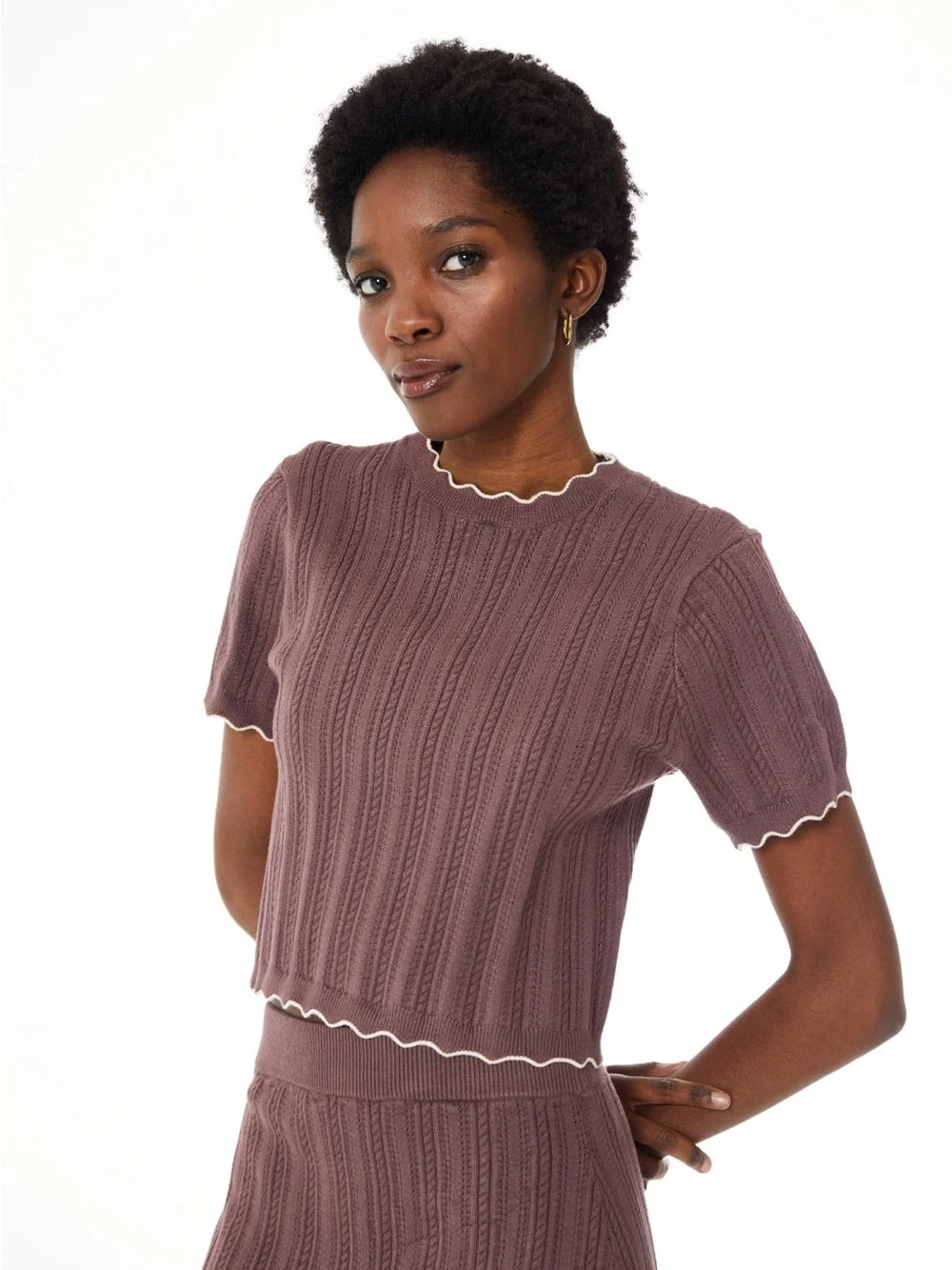 Purple/Mauve Short Sleeve Sweater